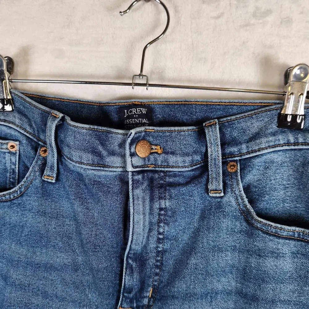 J Crew Essential‎ Straight Blue Jeans Size 32 Raw Hem